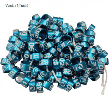 Bague fermée métal bleue 2.7 mm 2023