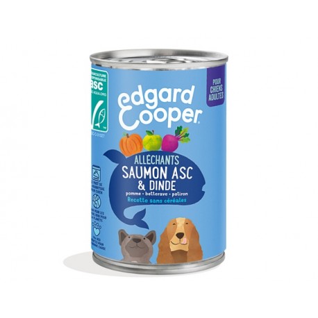 Edgar&Cooper Boîte saumon & dinde pour chien 400g