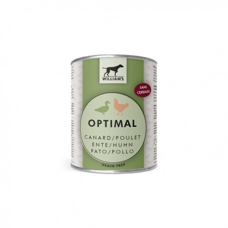 William's Optimal Boite canard/poulet pour chien 800 g