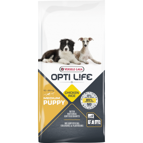 Opti life Puppy Medium Versele Laga - croquettes pour chien de 10 kg à 25 kg - sac de 12.5 Kg