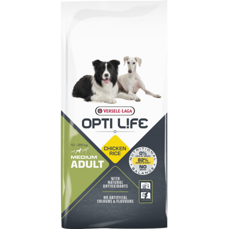 Opti life Adult Medium Versele Laga - croquettes pour chien de 10 kg à 25 kg - sac de 12.5 Kg