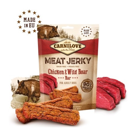 Carnilove Meat Jerky snack au poulet/sanglier 100g