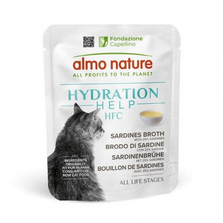 Almo Nature HFC Hydratation Help pour chat bouillon de sardine 50g