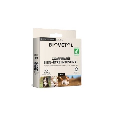 Hygiène intestinale bio chiot/petit chien 10 comprimés
