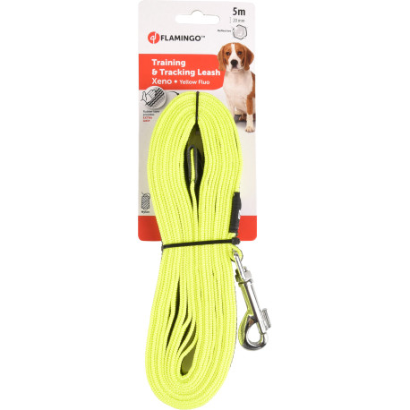 Laisse à pister Xeno fluo jaune 10m 20mm