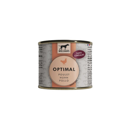William's Optimal Boite poulet pour chien 200 g