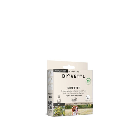Pipettes X 3 Insect Plus Bio chien moyen