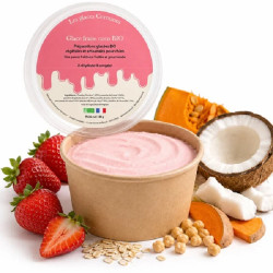 Glace bio fraise-coco pour chien 40g