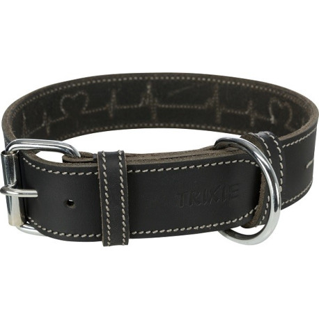 Trixie Collier Rustic cuir ciré et vieilli Heartbeat 40mm 55-65 cm