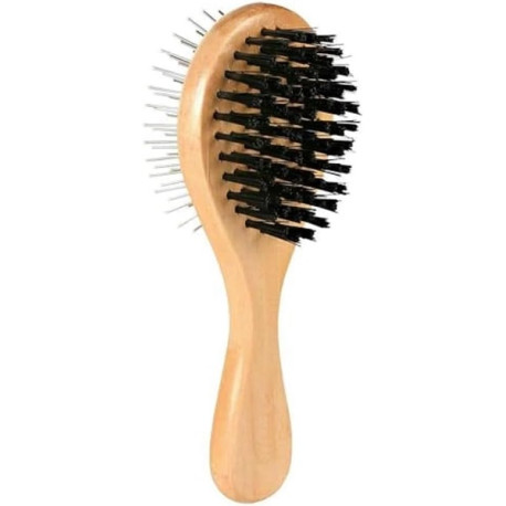Trixie Brosse double face bambou/poils naturels 6 X 22 cm