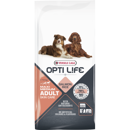 Opti life Skin Care Medium & Maxi Versele Laga - croquettes pour chien sensible - 2.5 Kg