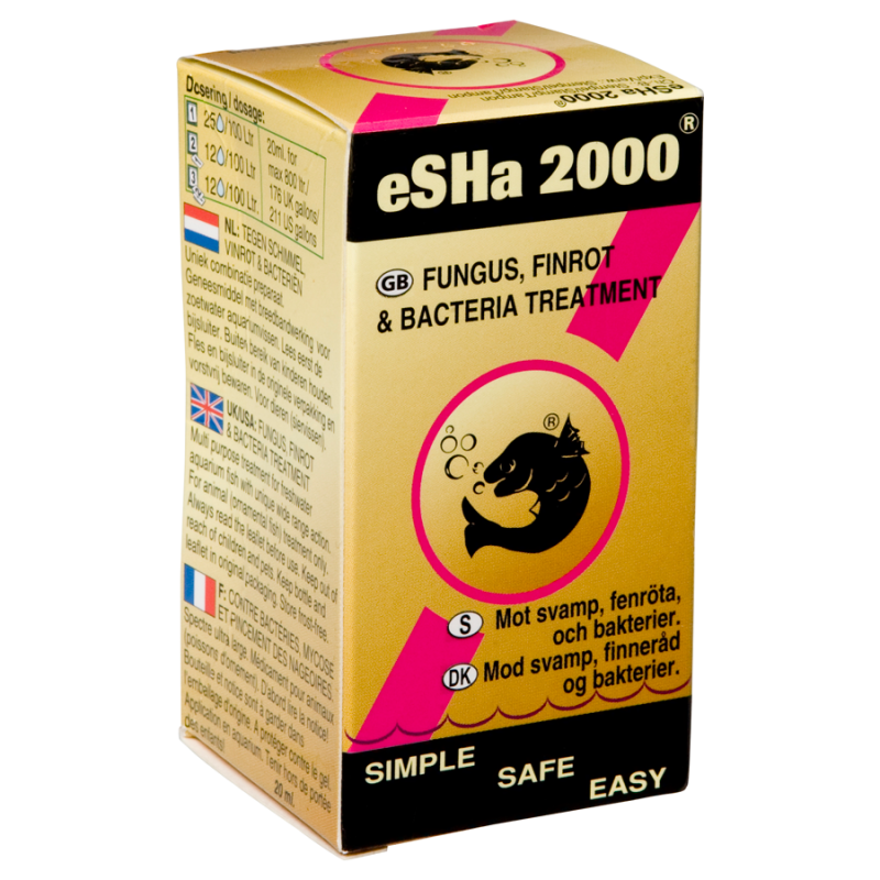 ESHA 2000 20ml traite plus de 18 symptomes et infections fongiques,  parasitaires et bacteriennes - Traitements poissons / coraux/Voir tous les  soins pour les maladies -  - Aquariophilie