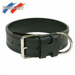 Collier cuir double 75X48 noir