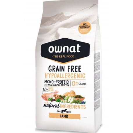 Ownat Hypoallergenic grain free Adult agneau 14Kg