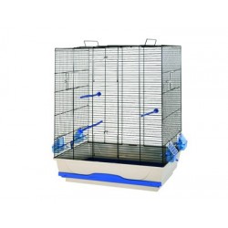 Cage Ambra 56.5x36.5x74 cm noir/sable avec pied