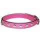 Collier cuir Coeur Fushia