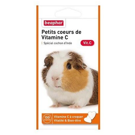 Petits coeurs de vitamines C pour cochon d'inde