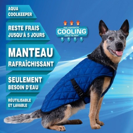 Manteau rafraîchissant Aqua Coolkeeper Cooling pet bleu