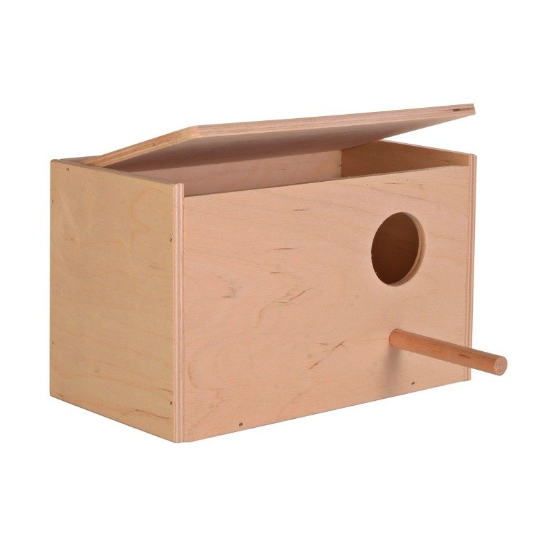 Trixie Nid en bois horizontal inséparable - 21 × 13 × 12 cm/ø 4 cm