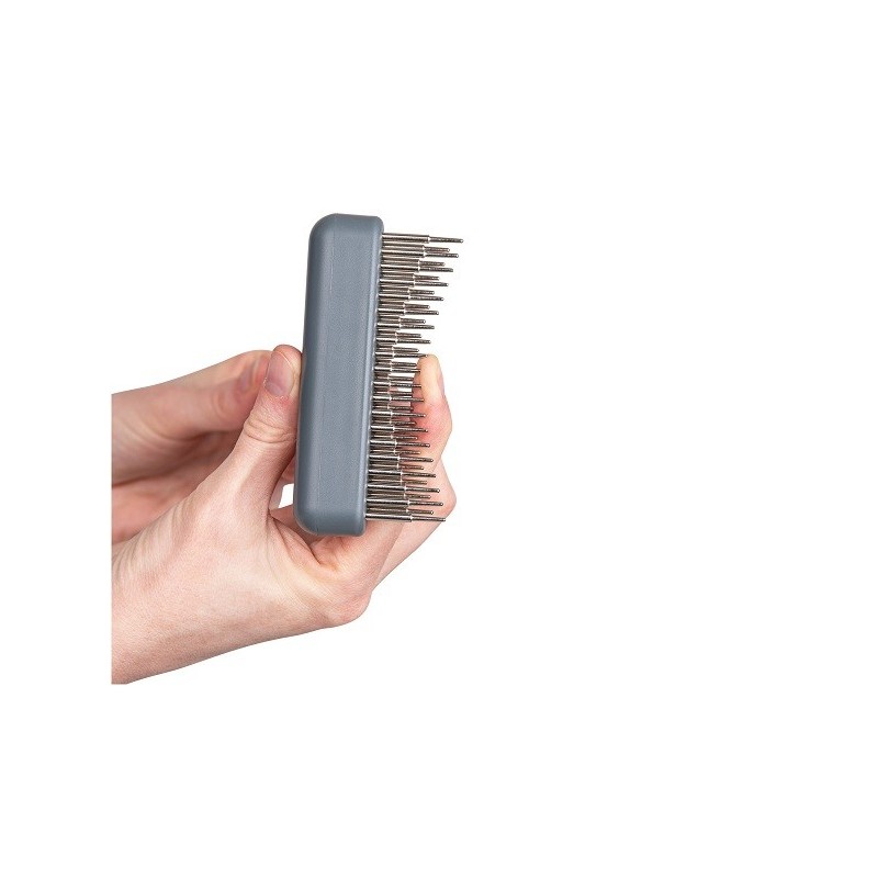 Rateau double rangée Dents rétractables Pour Démeler et Aérer le Poil