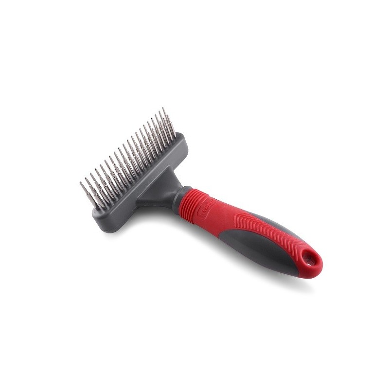 Rateau double rangée Dents rétractables Pour Démeler et Aérer le Poil