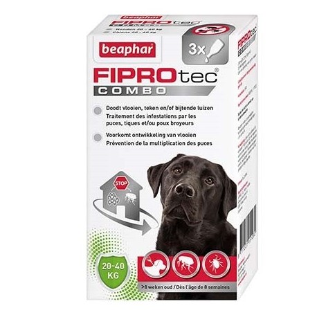 Pipettes X 3 Fiprotec grand chien 20-40 Kg