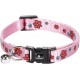 Collier chat fleur rose 10 mm 30 cm